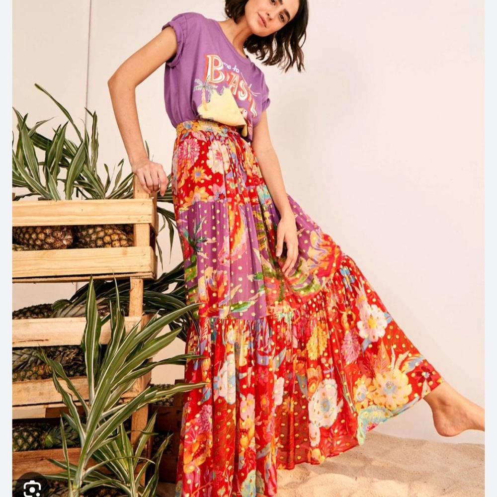 SOLD Farm Rio | Mixed Hudson Floral Maxi Skirt